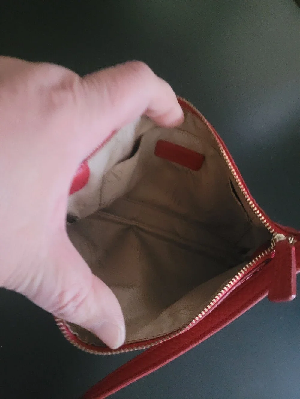 Cole Haan Red Pebbled Leather Crossbody Wristlet